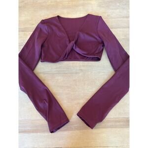 Women’s Musera Sport Maroon Twisted Front Sport Crop Top Size S